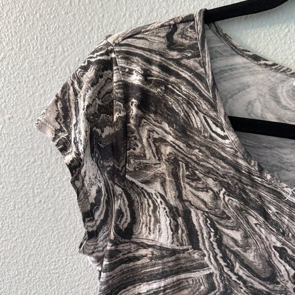 Peruvian Connection Short Sleeve Maxi Dress Women's Extra Small XS Gray Swirl - Picture 4 of 5